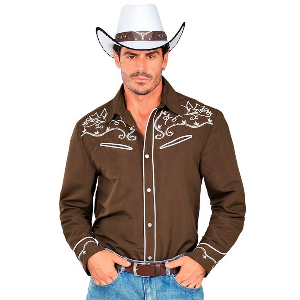 Cowboy Skjorte Brun | Det vilde vesten Overdel - Beklædning - Temashop