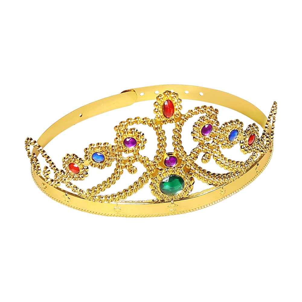 Dronningekrone Guld | Dronning Partytiara - Festtilbehør - Temashop