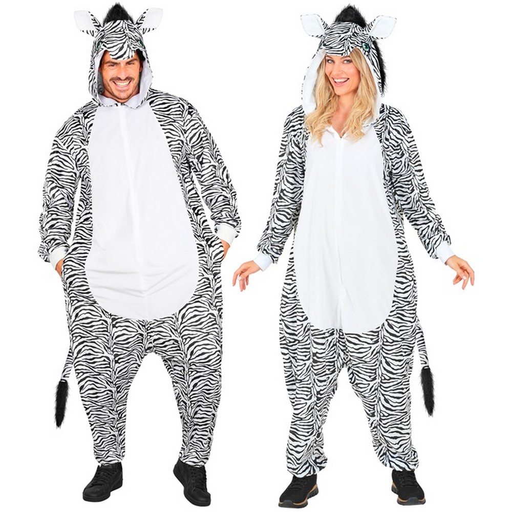 Plys Zebra Kostume - Dyr kostume til voksne i størrelserne S-XL | Zebra - Temashop