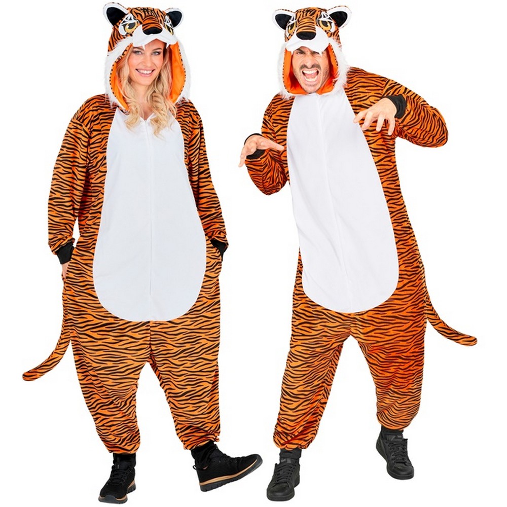 Plys Tiger Kostume - Dyr kostume til voksne i størrelserne S-XL | Tiger - Temashop