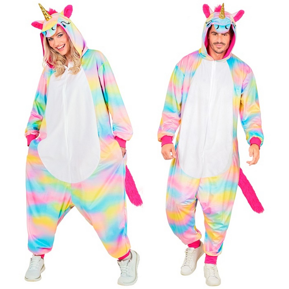 Plys Enhjørning Kostume - Fantasy / Eventyr kostume til voksne i størrelserne S-XL | Enhjørning - Temashop