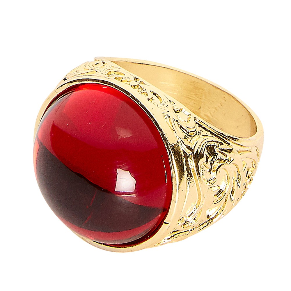 Guldring Med Rød Sten | Pirat Ringe - Smykker - Temashop