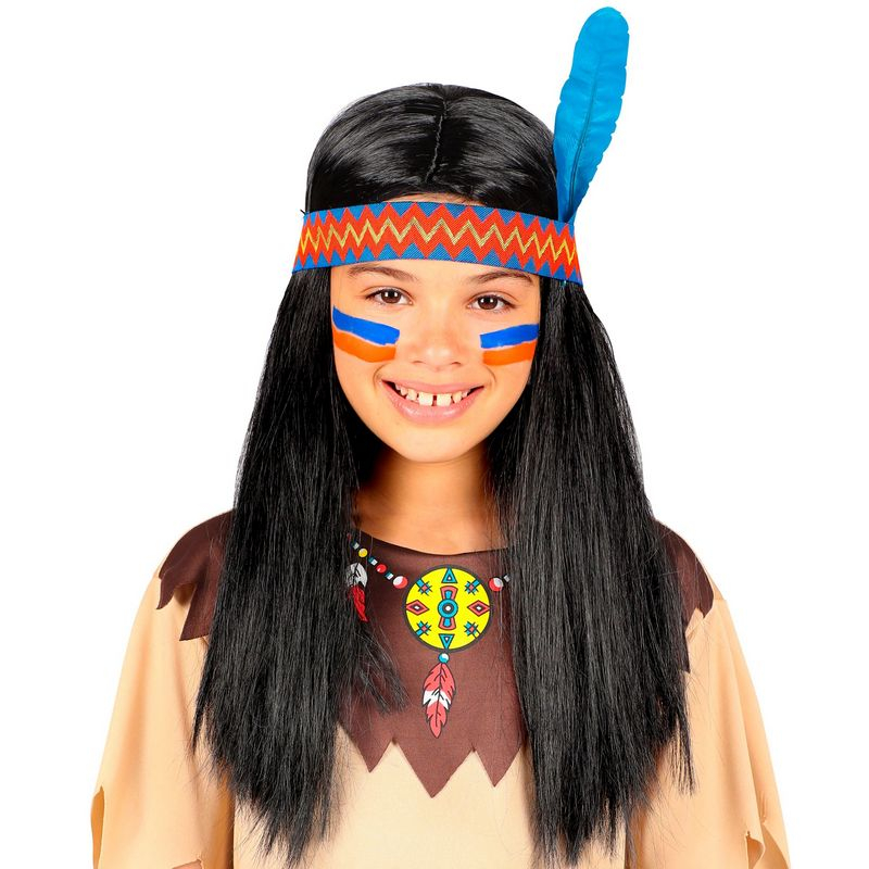 Indianer Børnepandebånd | Indfødt amerikaner Paryk - Hovedtilbehør - Temashop