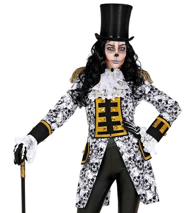 Dia de los Muertos Dame Paradejakke - Halloween kostume til voksne i størrelserne S-XL | Day of the Dead kostume til kvinder - Temashop