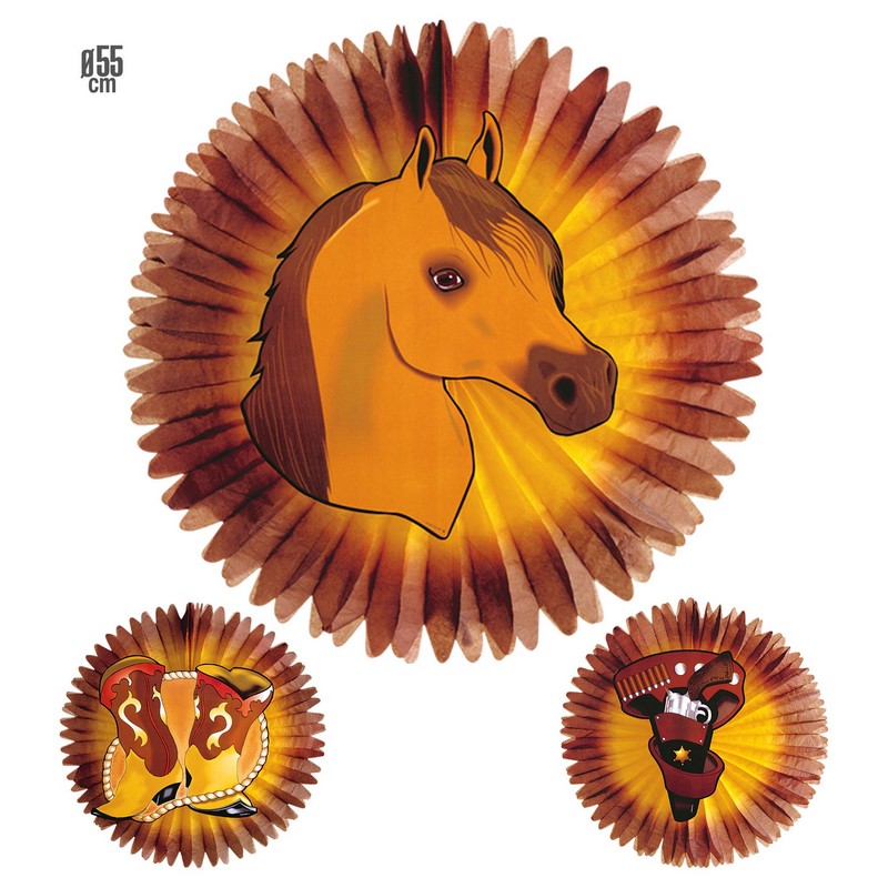 Western Heste Rosette - 1 stk (Ø 55 cm) | Hest Vifter / Rosetter - Temashop