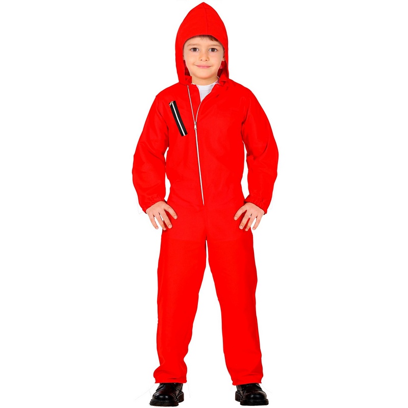 Rød Heldragt Børnekostume - Halloween kostume til børn i størrelserne 116-170 | Casa de Papel udklædning til børn - Temashop