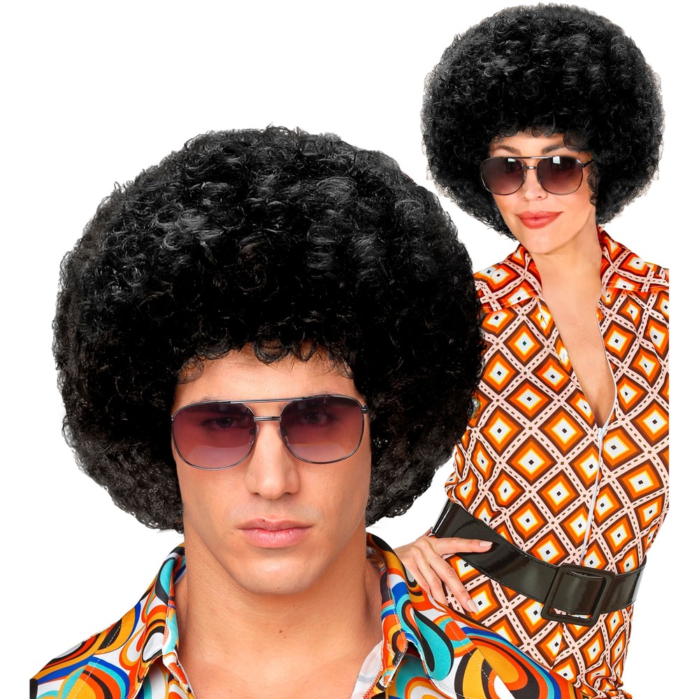 70'er Disco Afroparyk Sort | 70'erne Disco Paryk - Hovedtilbehør - Temashop