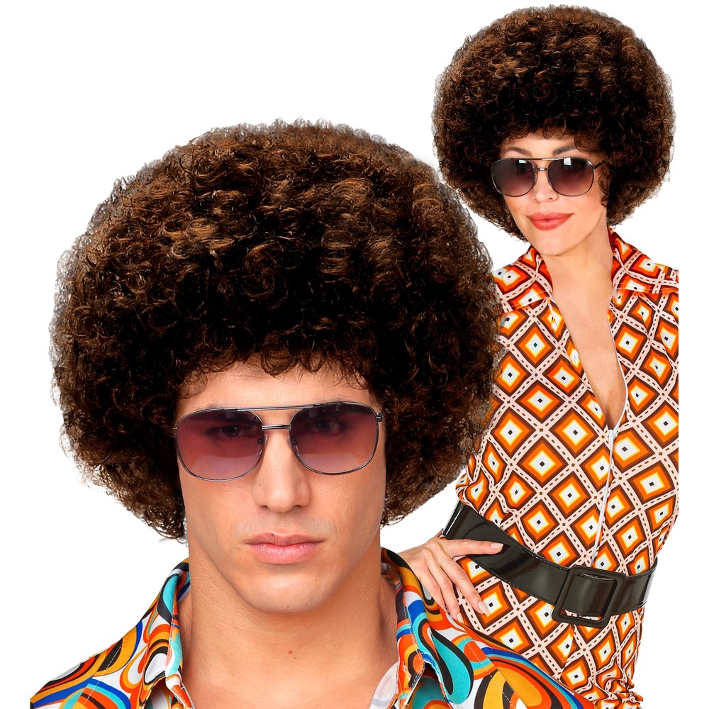 Disco Afroparyk Brun | 70'erne Disco Paryk - Hovedtilbehør - Temashop
