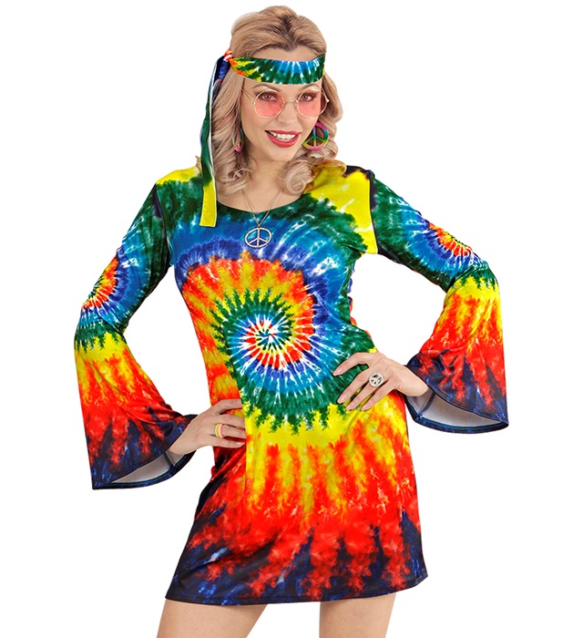 Psykedelisk Hippiekjole Kostume