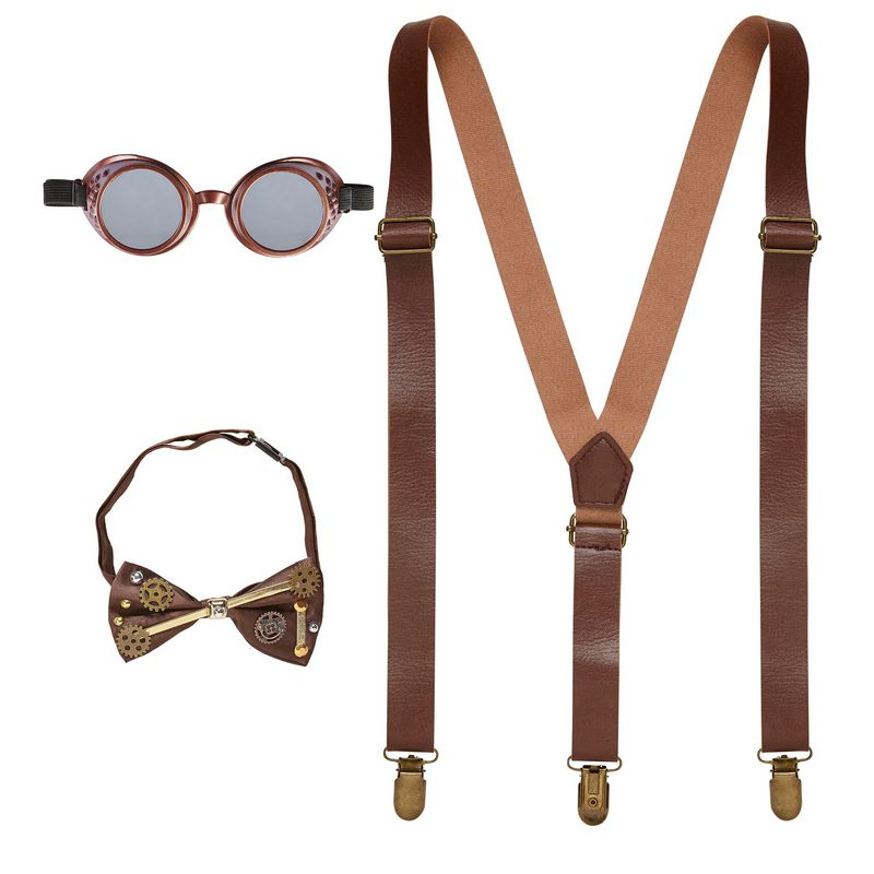 Steampunk Sæt Brun | Steampunk Tilbehørskit - Kropstilbehør - Temashop