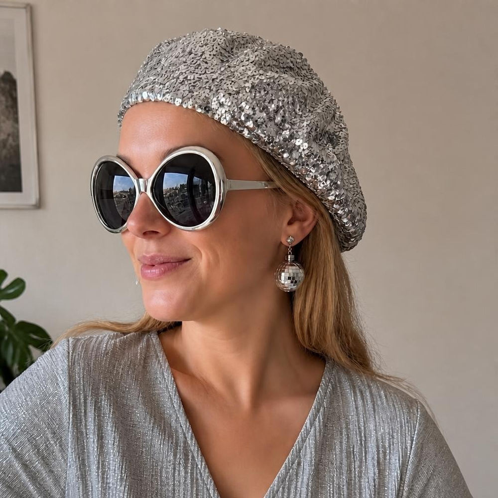 Disco Babe Sæt Sølv | 70'erne Disco Kostumekit - Beklædning - Temashop