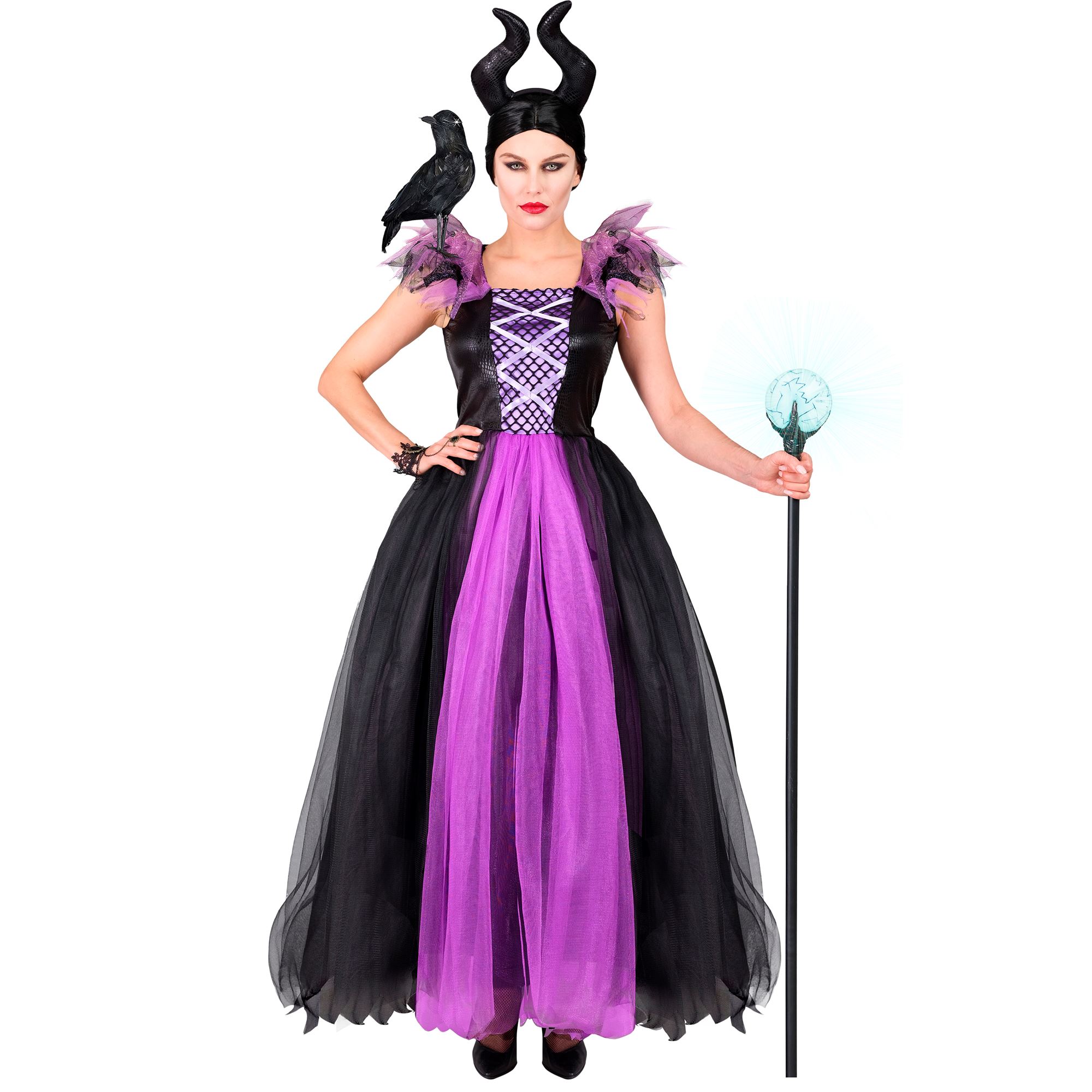Forbandet Dronning Kostume - Disney kostume til voksne i størrelserne S-XL | Maleficent kostume til kvinder - Temashop