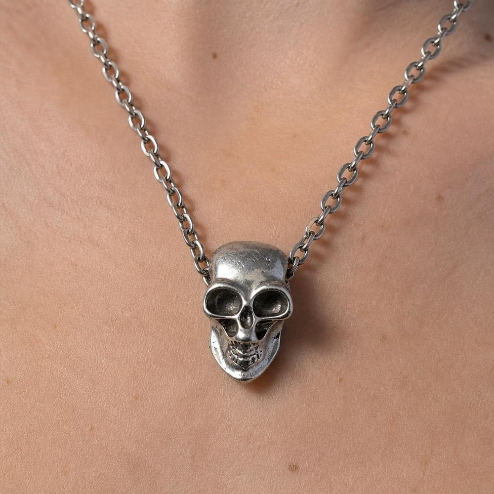 Kranie Halskæde Sølv | Skelet Halskæder - Smykker - Temashop