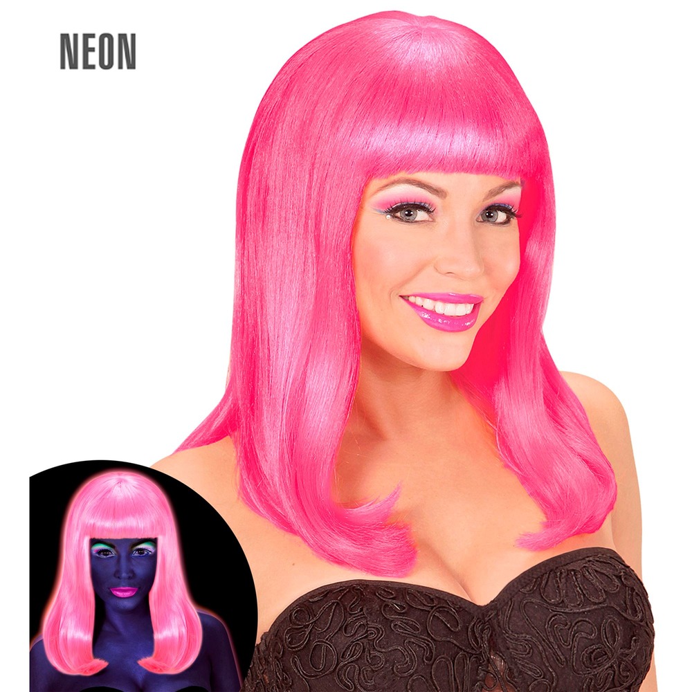 Neon Patsy Paryk Pink | UV / Neon Paryk - Hovedtilbehør - Temashop