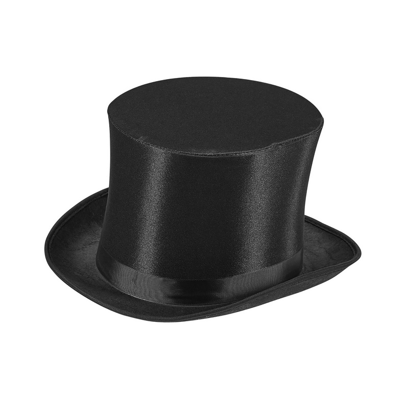 Satin Tophat Sort | Gentleman Hat / Hue / Hjelm - Hovedtilbehør - Temashop