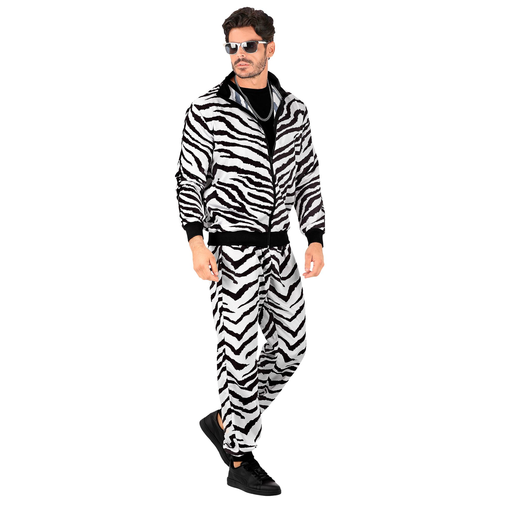 Zebra 80'er Træningsdragt Kostume - Årtier kostume til voksne i størrelserne S-XL | 80'erne Totally - Temashop