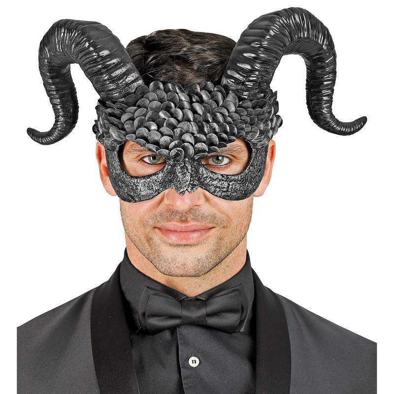 Djævlehorn Halvmaske Sort