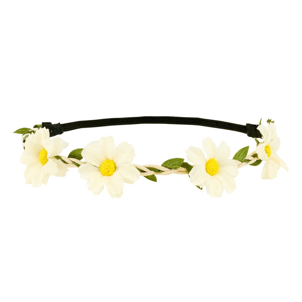 Blomsterkrans Hårbånd Hvid | Blomst Hårbøjle / Pandebånd / Hårbånd - Hovedtilbehør - Temashop