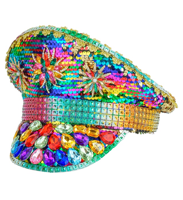 Glimmer Kaptajnhat Regnbue | Pride Hat / Hue / Hjelm - Hovedtilbehør - Temashop
