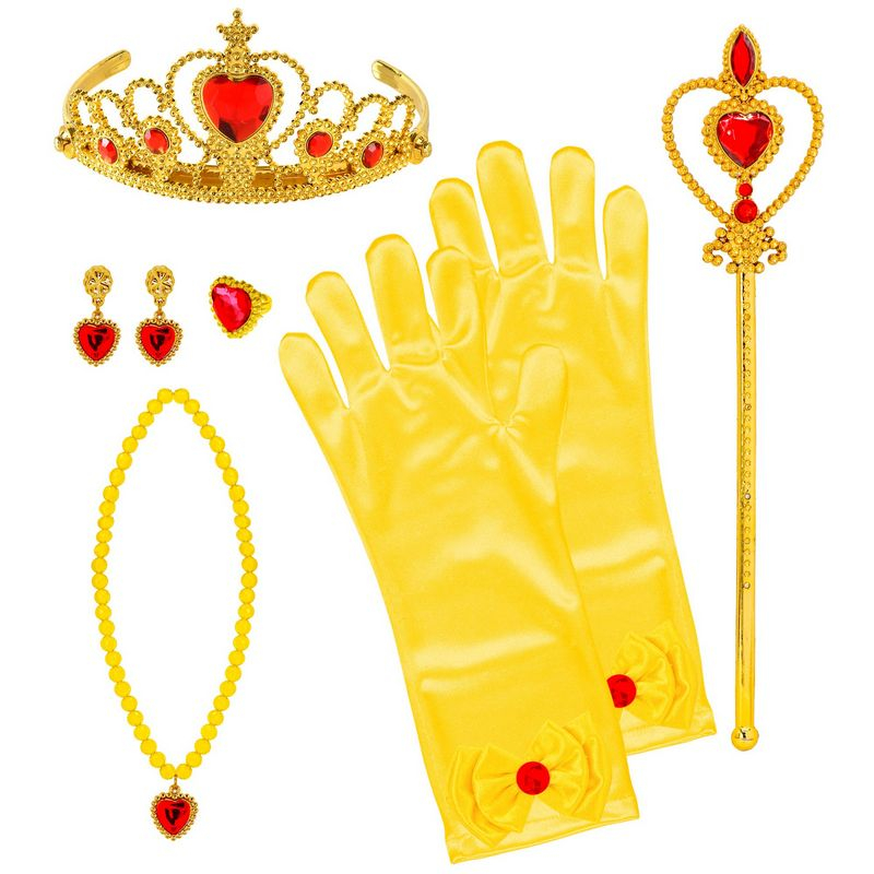 Prinsesse Børnesæt Gul/Guld | Prinsesse Smykkesæt - Smykker - Temashop