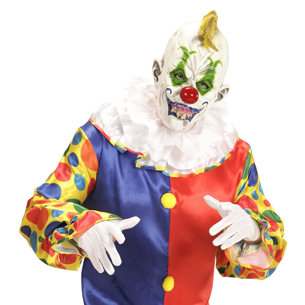 Horrorklovn Latexmaske Med Hanekam | Horror Clown Maske - Hovedtilbehør - Temashop
