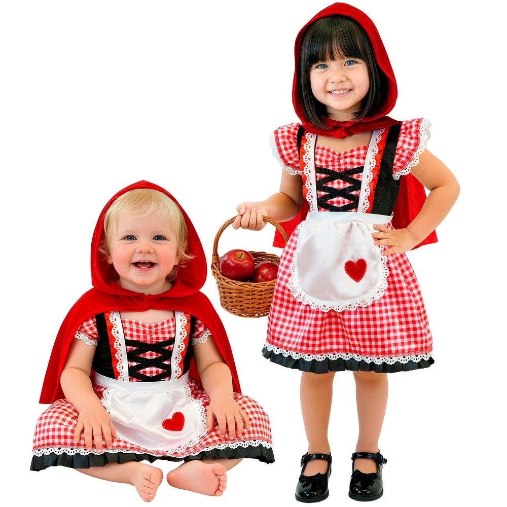 Rødhætte Babykostume | Den lille Rødhætte udklædning til børn - Temashop