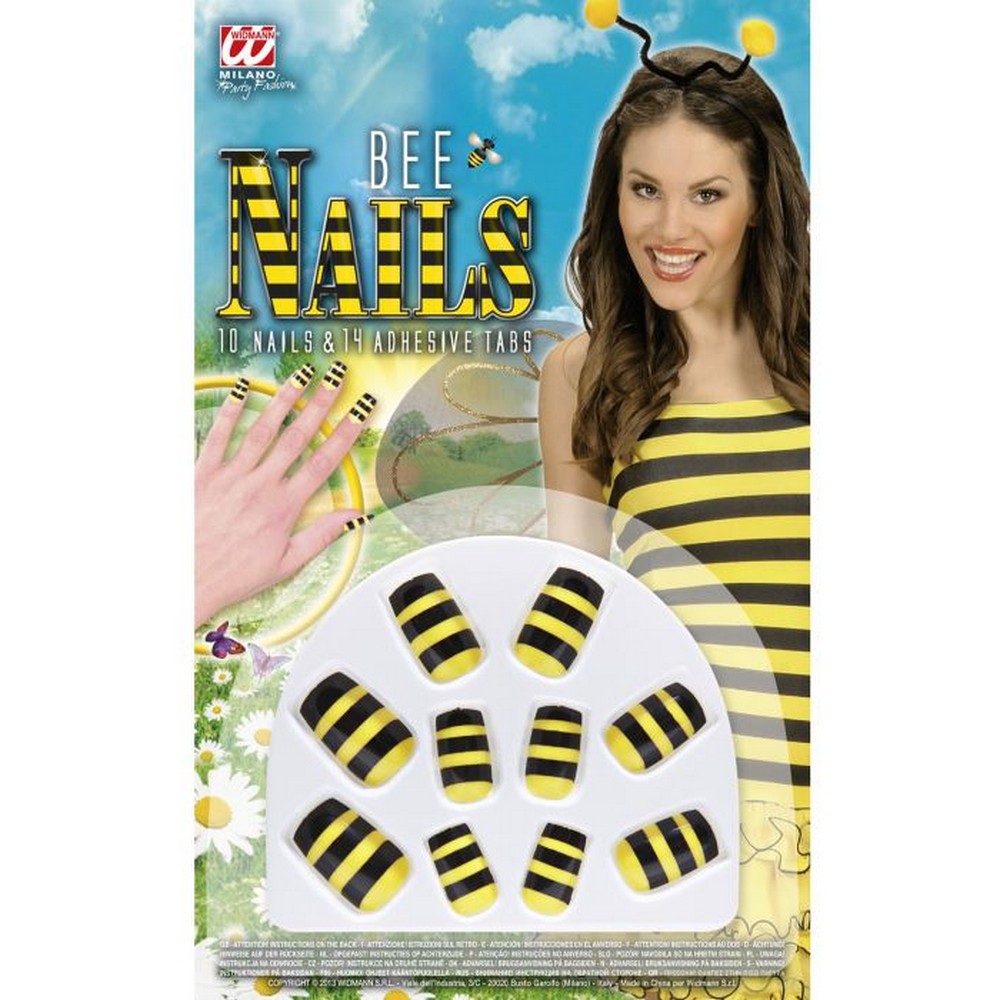 Bi Neglesæt Gul/Sort | Bi Negle / Neglelak - Makeup / Negle - Temashop