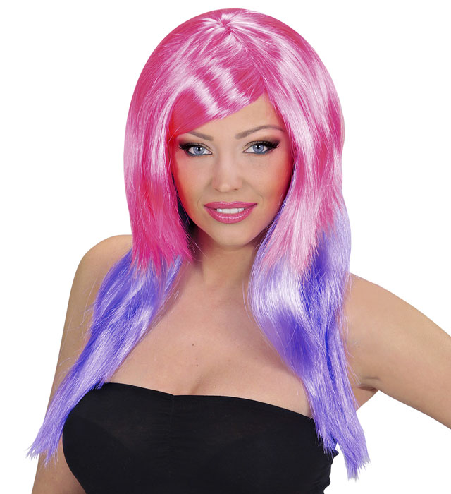 Candyfloss Ombre Paryk Pink/Lilla | Pink tema Paryk - Hovedtilbehør - Temashop