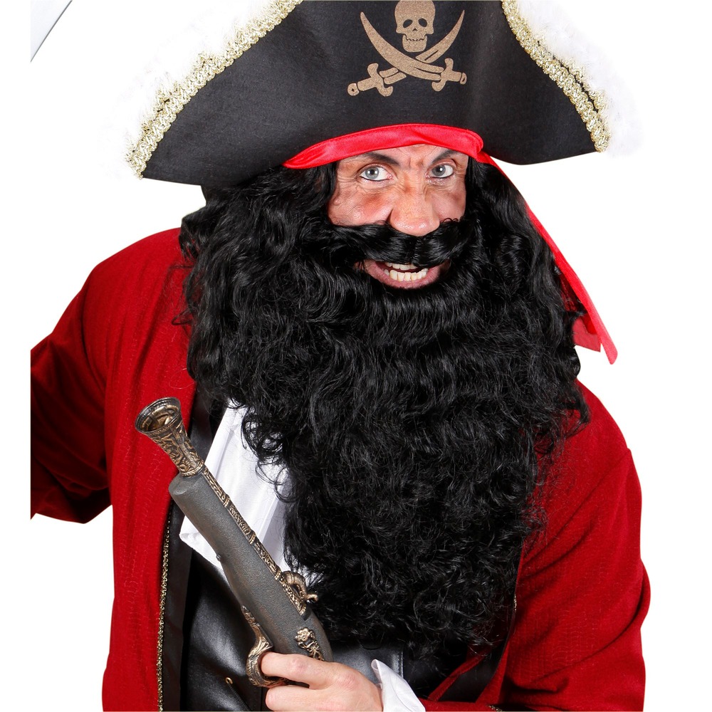 Sort Piratskæg | Pirat Skæg - Hovedtilbehør - Temashop