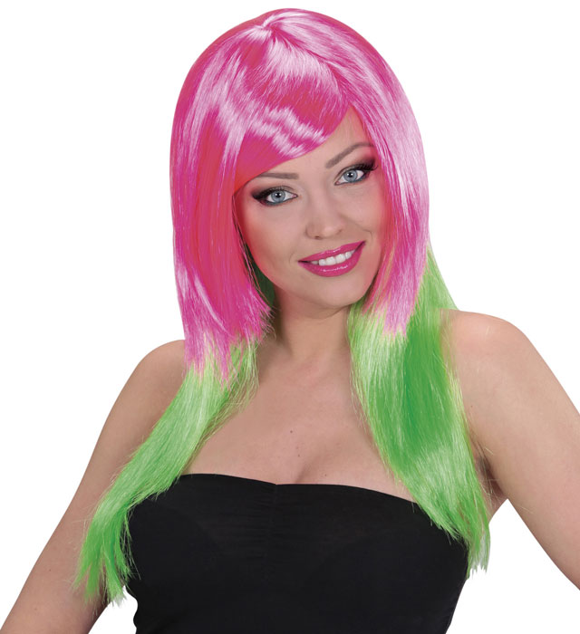 Candyfloss Ombre Paryk Pink/Grøn | Pink tema Paryk - Hovedtilbehør - Temashop