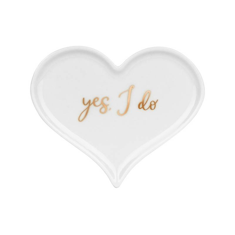 Yes I Do Tallerken - 1 stk (13 x 11 cm) | Bryllup Fade - Temashop