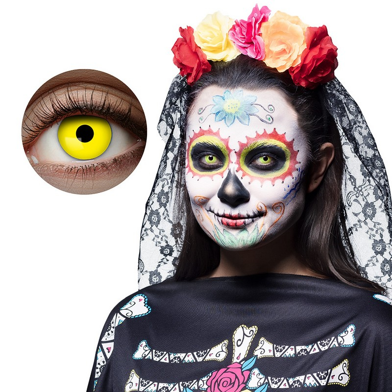 UV Kontaktlinser Gul (Månedslinser) | Halloween Linser - Hovedtilbehør - Temashop