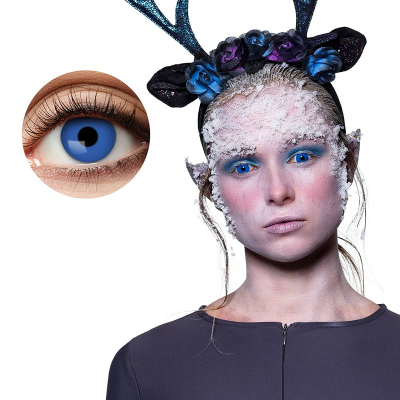 UV Kontaktlinser Blå (Månedslinser) | Halloween Linser - Hovedtilbehør - Temashop