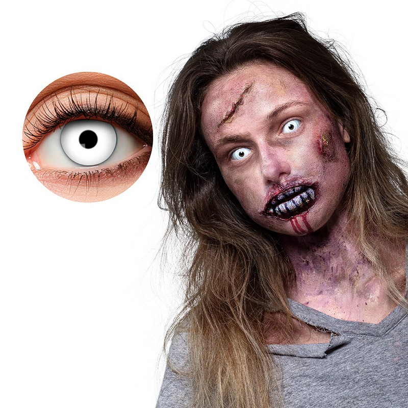 Kontaktlinser White Zombie (Ugelinser) | Zombie Linser - Hovedtilbehør - Temashop