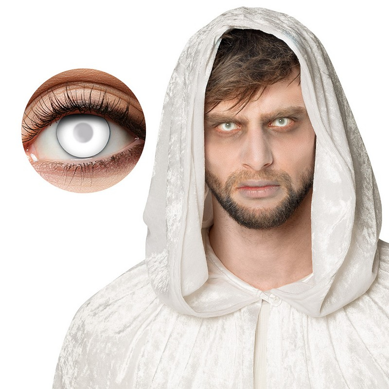 Kontaktlinser Blind White (Ugelinser) | Zombie Linser - Hovedtilbehør - Temashop