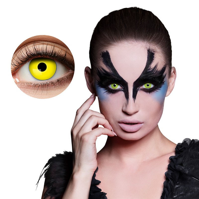 Gule Halloweenlinser (Ugelinser) | Halloween Linser - Hovedtilbehør - Temashop