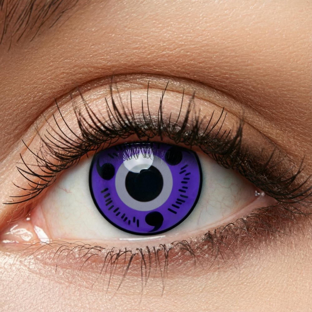 Sharingan Kontaktlinser Lilla (3-Måneders linser) | Naruto Linser - Hovedtilbehør - Temashop