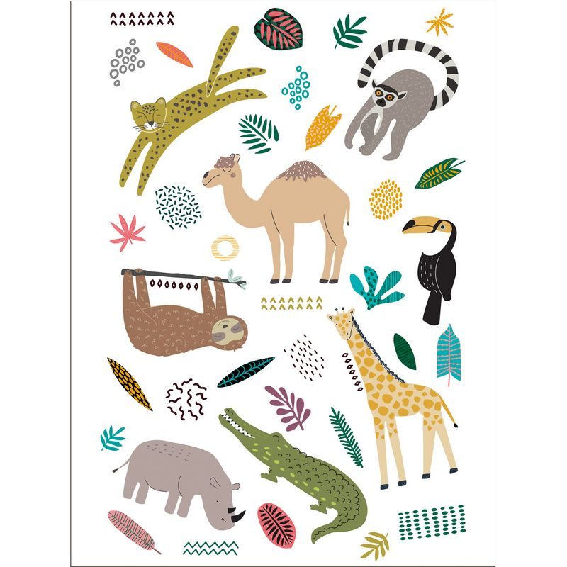 Zoo Party Falske Tatoveringer - 30 stk (14 x 21 cm) | Zoo dyr Falske tatoveringer - Temashop