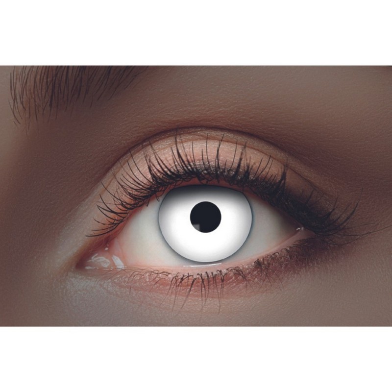 UV Kontaktlinser Hvid (Ugelinser) | Halloween Linser - Hovedtilbehør - Temashop